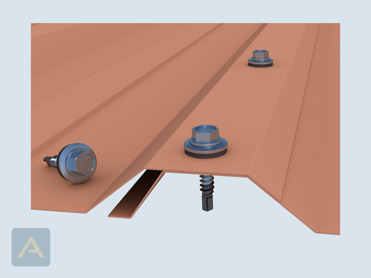 Anwendungsbeispiel der BiGHTY-Bohrschruabe mit EPDM-Dichtscheibe