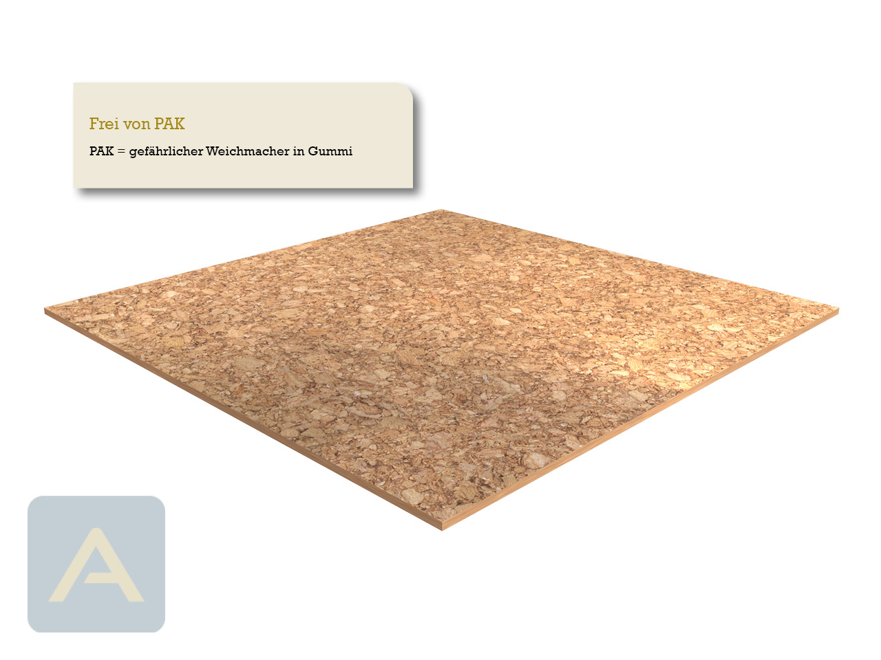 HS Terra Ground Dachschutz Kork natur 200 x 200 x 3 mm