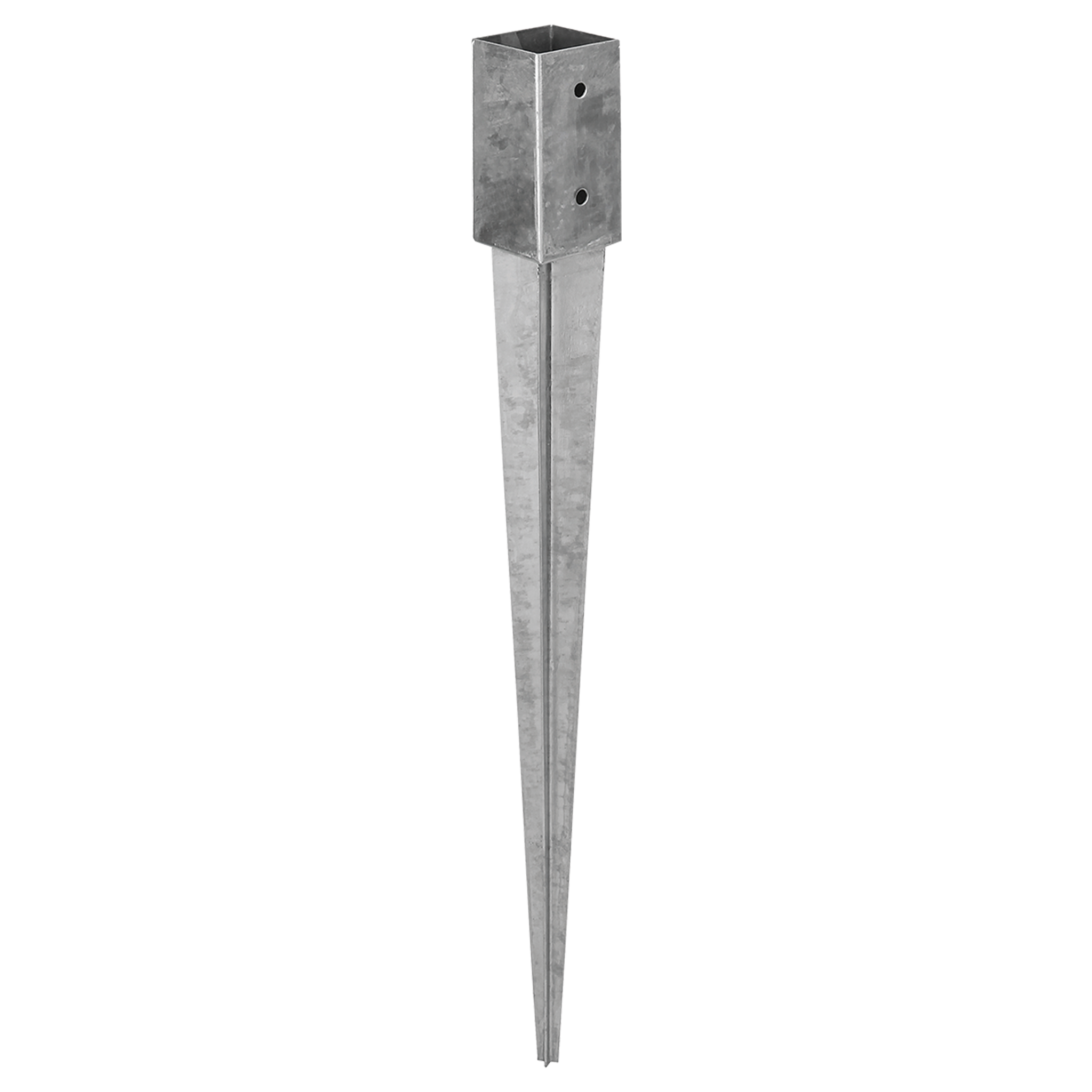 Einschlagbodenhülsen für Vierkantpfosten Stahl feuerverzinkt 101 x 101 x 750 mm