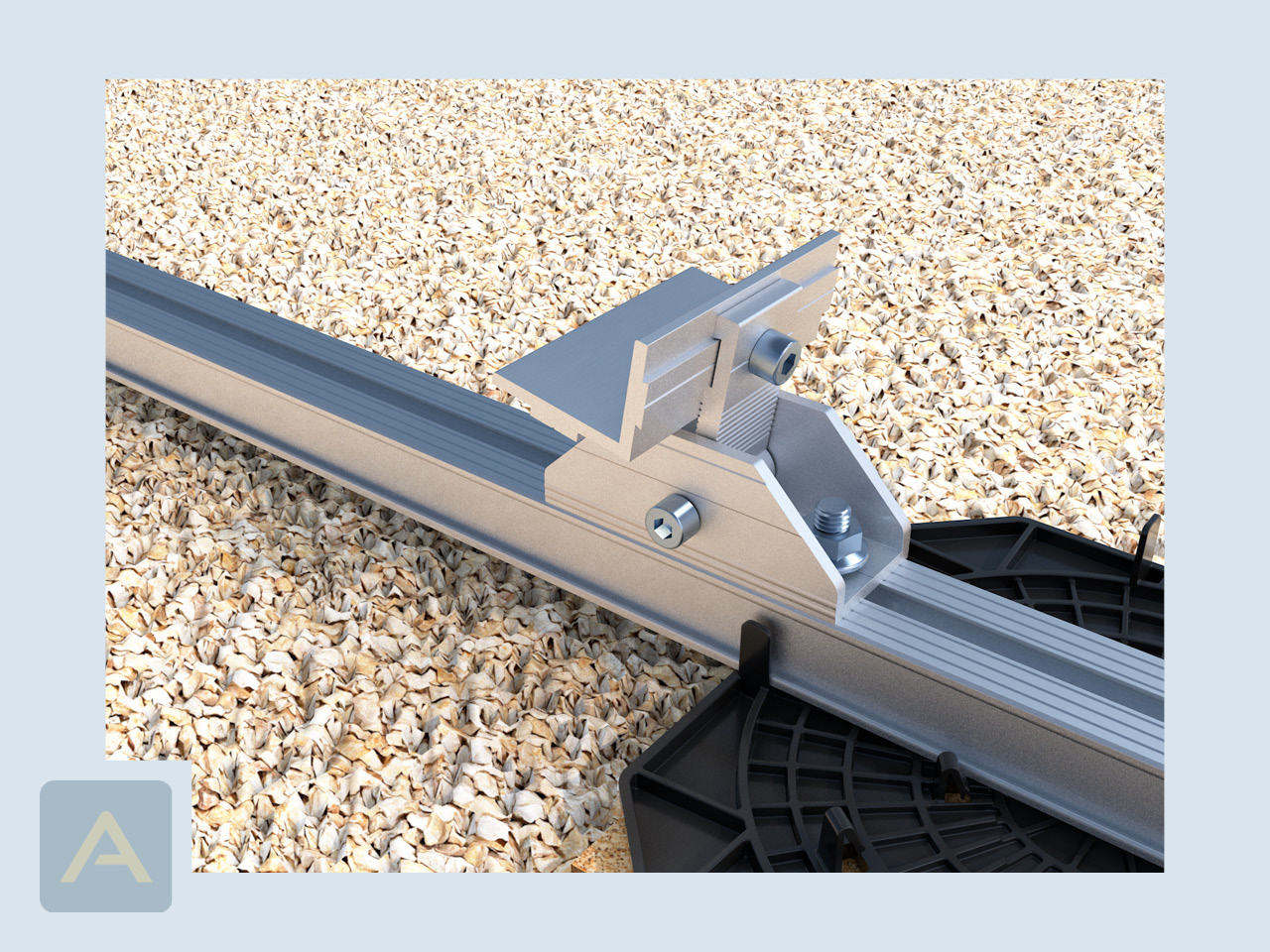 Anwendungsbeispiel des Gelenk für Modulaufständerung