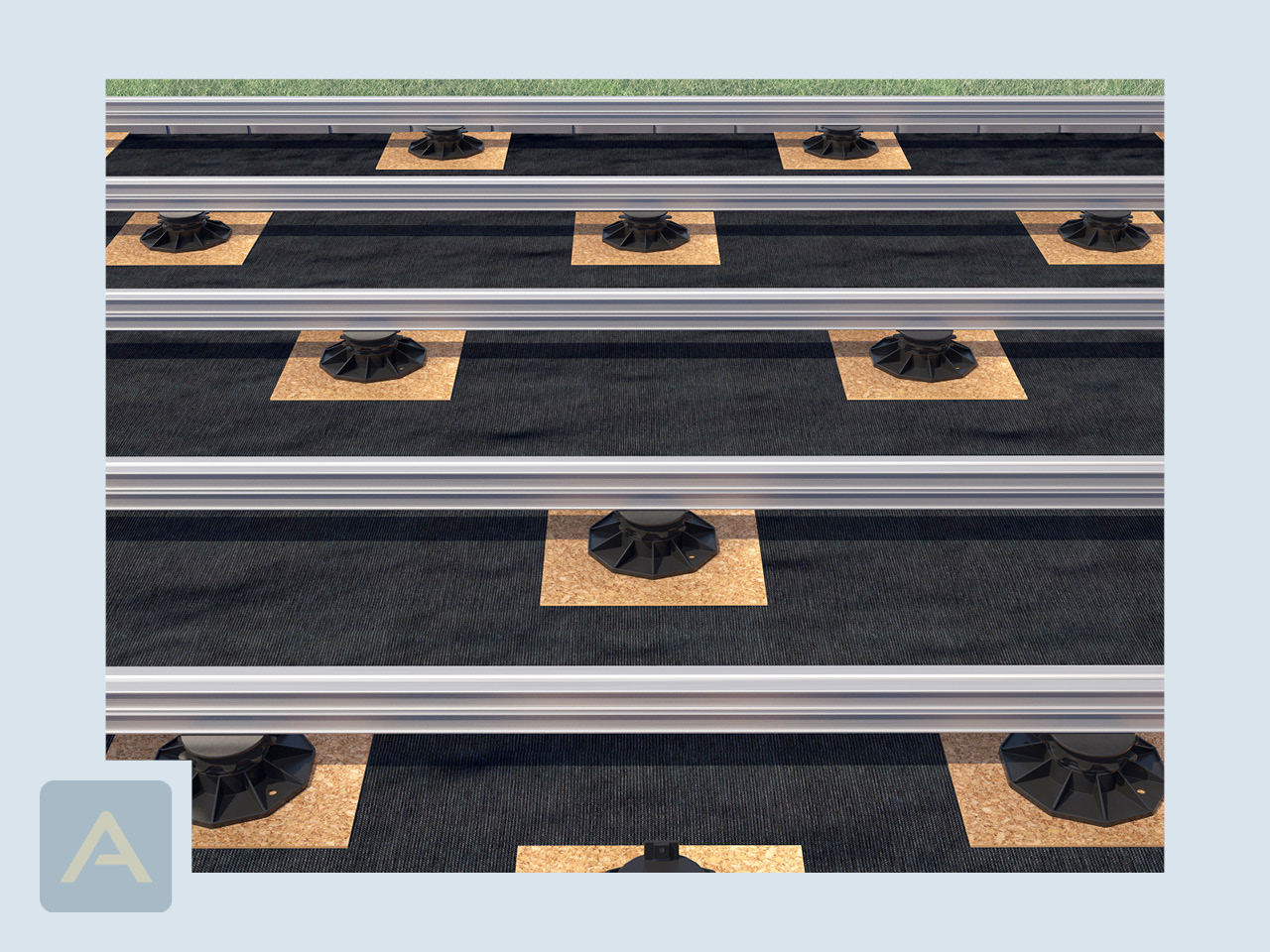 HS TerraClassic Terrassenlager mit Alu-Unterkonstruktion HS TerraClassic Terrassenlager mit Alu-Unterkonstruktion