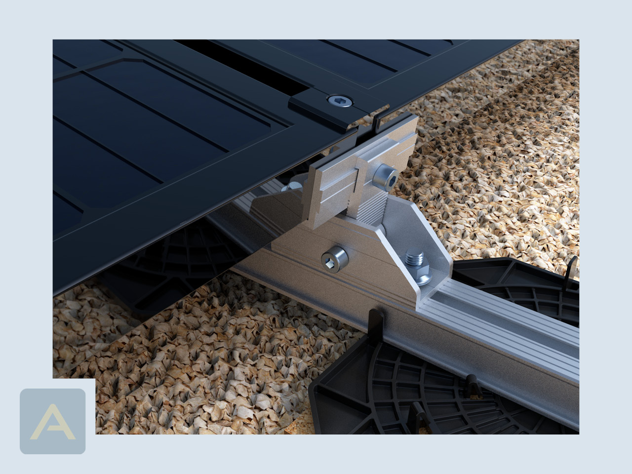 Anwendungsbeispiel des Gelenk für Modulaufständerung